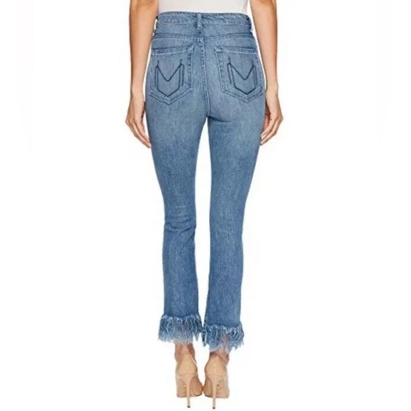 Show Me Your Mumu Blue Brooklyn High Rise Distressed Fringe Ankle Jeans Size 27 - Picture 5 of 13